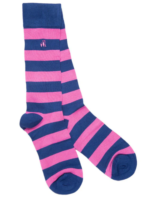 Rich Pink Striped Bamboo Socks