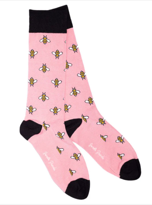 Pink Bumblebee Bamboo Socks